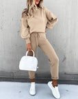 women's two-piece high collar lounge set