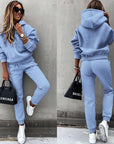 women's hooded two-piece tracksuit joggers