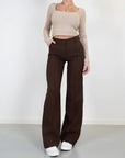 women's high waist wide-leg trousers