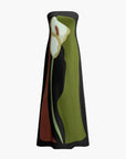 Abstract Calla Lily Maxi Dress With Strapless Neckline 8