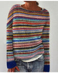 Women's wool jumper in blue, fine knit design, warm winter knitwear for women