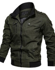 Men's khaki casual utility bomber jacket