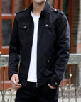 Men's khaki casual utility bomber jacket