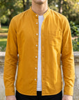 Men's light blue long sleeve button-up shirt