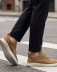 Men's brown retro suede sneakers