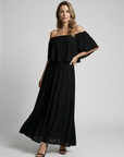 Women’s white women's off-shoulder maxi dress