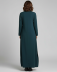 Women’s black women's minimalist maxi dress v-neck