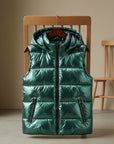 Women's light gray quilted padded vest