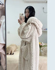 Women's long plush dressing gown robe