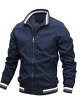 Men's black zip-up classic bomber jacket