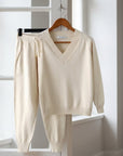 Women's green knit loungewear set