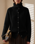 Women's taupe open front knit cardigan