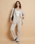 Women’s pink women's blazer and trouser two piece set