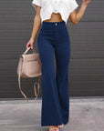 women's high waist flared corduroy trousers