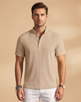 Bold Men's T Shirt with Textured V-Neck 8