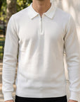 Men's chestnut tan quarter-zip sweater