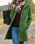 Women's Green Winter Coat warm lining feminine cut