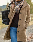 Women's Green Winter Coat warm lining feminine cut