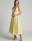 Women’s women's jacquard midi dress halterneck