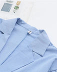 Women’s blue women's linen jumpsuit wide leg