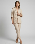 Women’s blue women's linen jumpsuit wide leg