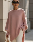 Women's beige graceful knit jumper with soft drape