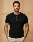 Casual Men's T-Shirt With Button Placket Fit 6