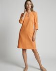 Women’s women's minimalist midi dress v-neck
