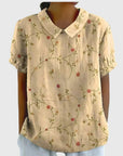 Charming Floral Blouse With Relaxed Fit Style 2