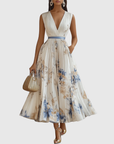 Charming Floral Maxi Dress With Long Sleeves 0