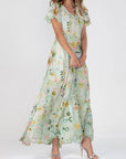 Charming Floral Maxi Dress With Ruffle Details 0