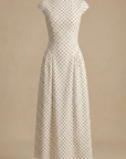 Charming Maxi Dress With Polka Dots And Pleats 1
