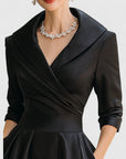 Charming Midi Dress With Flared Skirt & V-Neck 5