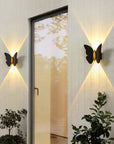 Charming Outdoor Wall Light for Unisex Aluminum Warm White Butterfly Design 3
