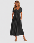 Timeless White Midi Dress With Long Sleeves