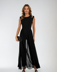 Chic Women's Jumpsuit with Crew Neck Fit 2
