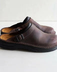 Men's brown faux leather moccasin slippers