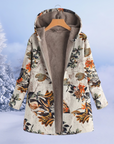 Women's hooded puffer jacket in black warm insulated winter