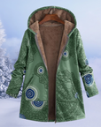 Women's hooded puffer jacket in black warm insulated winter