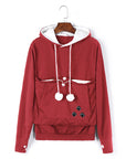 Black cat pouch hoodie with kangaroo pocket