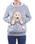 Black cat pouch hoodie with kangaroo pocket