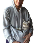 Black cat pouch hoodie with kangaroo pocket