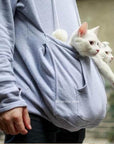 Red cat pouch hoodie with kangaroo pocket