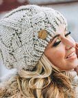 Coffee knitted beanie for winter