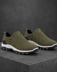 Men's camel slip-on outdoor sneakers