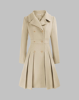 Women's deep red double-breasted longline coat
