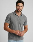 Men’s blue men's casual polo shirt vintage wash