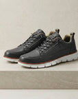 Men's midnight navy leather casual sneakers