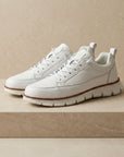 Men's midnight navy leather casual sneakers