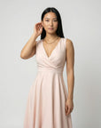 Ella | White Midi Dress A Line V Neck Sleeveless 2